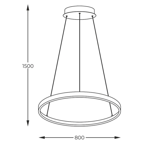 Ledowa Lampa wisząca Breno 2023201-BK80 36W zmienna barwa pierścień czarny