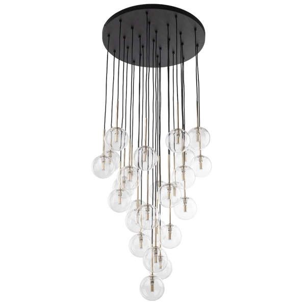 Lampa zwisająca dekoracyjna Nilos 10099 do salonu bańki przezroczysta złota