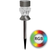 Solarny słupek do ogrodu 304803 LED RGB+6500K kryształowy IP44 srebrny