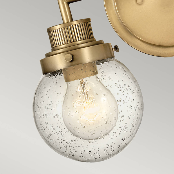 Łazienkowa lampa ścienna Poppy QN-POPPY2-HB-BATH IP44 mosiądz przezroczysty