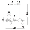 Molekułowa lampa wisząca Parla LE42602 szklane kule czarna przezroczysta