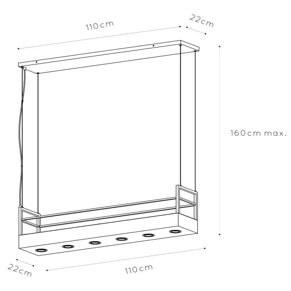 Lampa wisząca prostokąt MIRAVELLE 21427/06/31 Lucide kuchenna biały