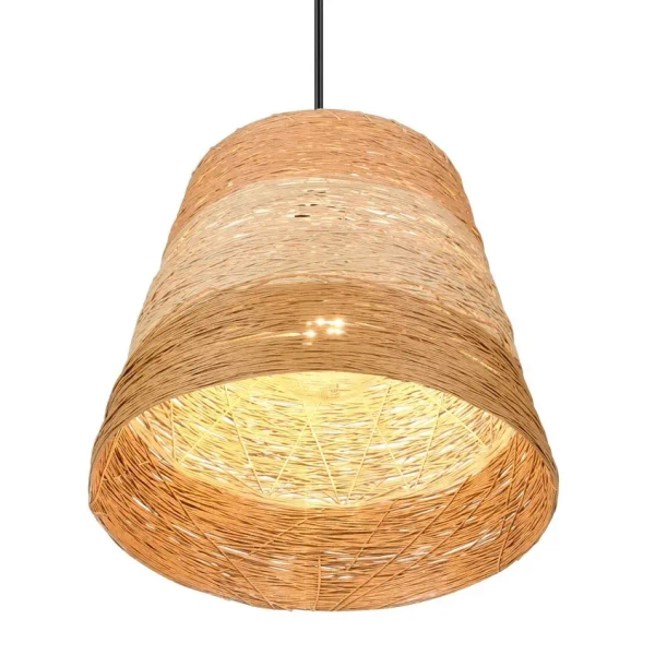 Wisząca lampa ekologiczna JOELINE R31731926 boho czarny brązowy