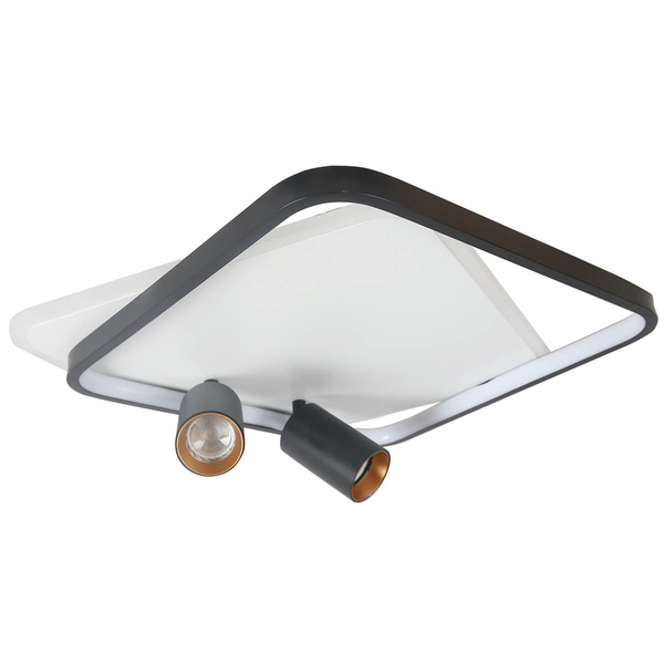 Kwadratowy plafon Parma LP-0612/2C Square BK tubki czarne białe
