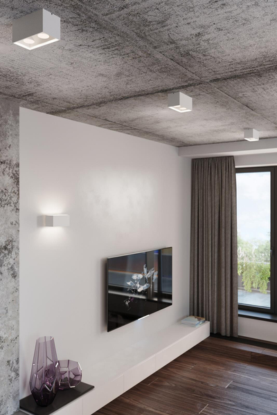 Plafon LAMPA sufitowa SL.0380 natynkowa OPRAWA prostokątna downlight biała
