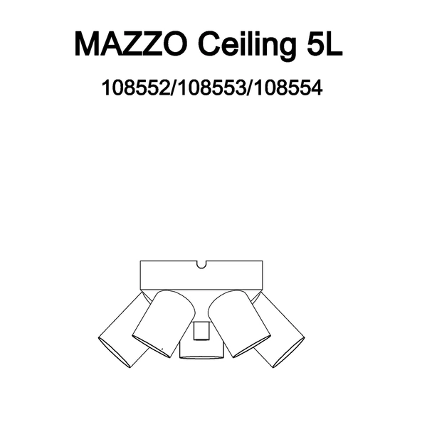 Lampa sufitowa Mazzo 108554 Markslojd 5-punktowa metal nikiel