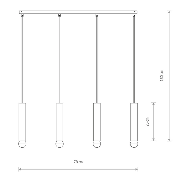 Metalowa lampa sypialniana Baton 7853 zwis na listwie mosiądz