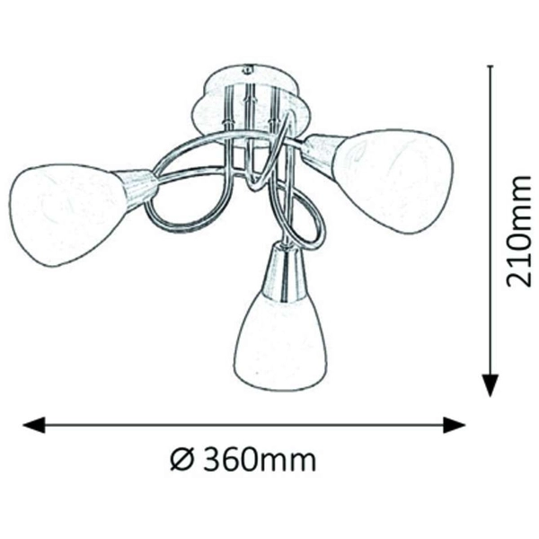 Sufitowa LAMPA plafon JENNA 5532 Rabalux metalowa OPRAWA pętelka spirala klosze szklane chrom satyna biała