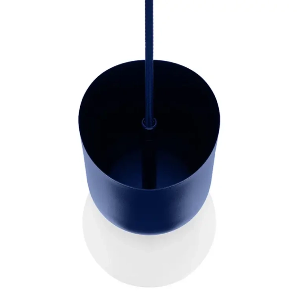 Wisząca lampa do łazienki LUOTI LUA11313PS0 biała granatowa szklana G9 12W IP44 kulista