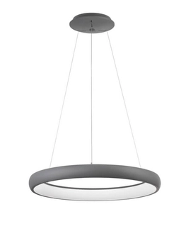 Wisząca lampa ledowa Tolu do przedpokoju 50W circle szara