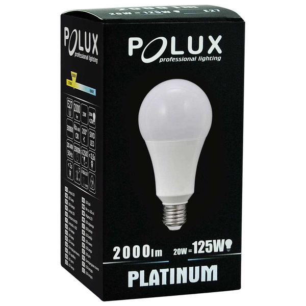Żarówka PLATINUM 307620 Polux E27 A80 LED 20W 2000 lm 230V biała ciepła 3000K