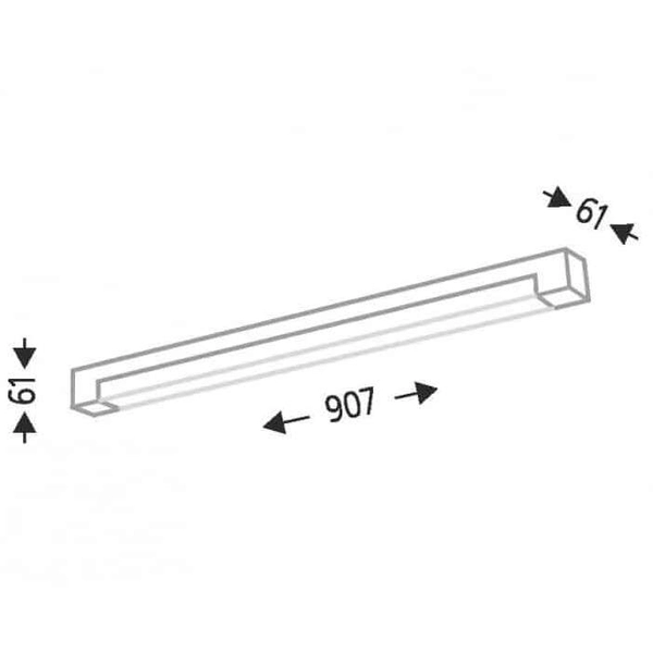 Sufitowa lampa listwa SUMOTO 8081 Shilo prostokątnado łazienki IP44 czarna