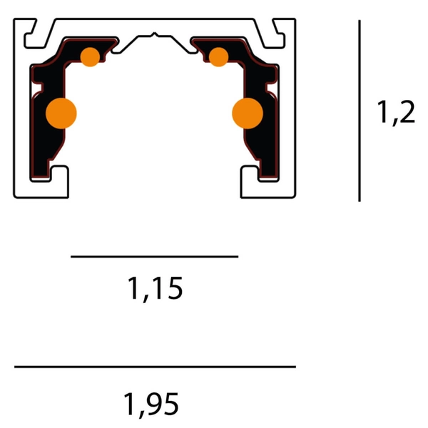 Natynkowy szynoprzewód magnetyczny MAX NT0006 1m 48V czarny