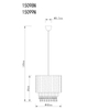 Wisząca lampa glamour Pyra 15099N z kryształkami czarna
