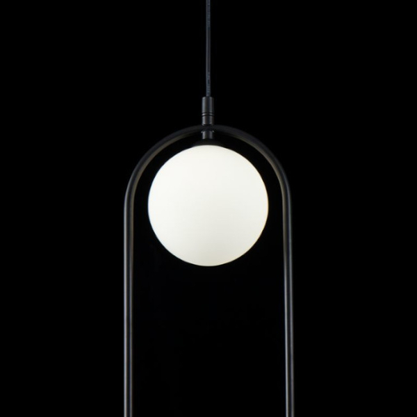 Modernistyczna LAMPA wisząca RING MOD013PL-02B Maytoni metalowa OPRAWA szklane kule balls zwis czarny