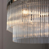 Lampa wisząca na łańcuchu Marietta 104113 szklana błyszczący nikiel