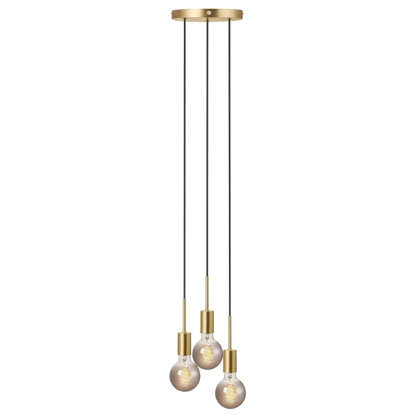 Potrójna wisząca lampa do salonu Paco 2112063035 mosiądz