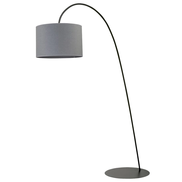 Lampa do salonu podłogowa Alice 6818 Nowodvorski łukowa czarna szara