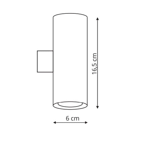 Kinkiet LAMPA loftowa TORRE LP-108/1W BK Light Prestige metalowa OPRAWA ścienna tuba czarna