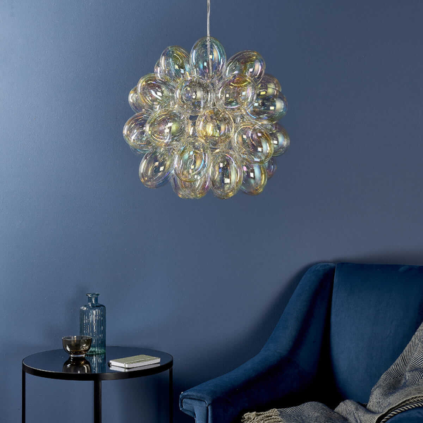 Wisząca lampa sypialniana Infinity 80123 Endon bańki chrom kolorowa