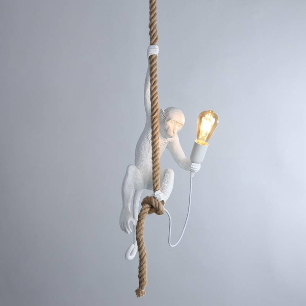 Ozdobna lampa wisząca Monkey ABR-KAR-B Abruzzo sypialniana małpka  biały
