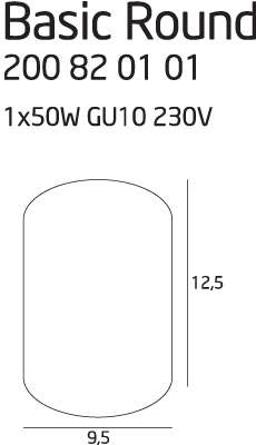 LAMPA sufitowa BASIC ROUND C0067 Maxlight metalowy downlight tuba SPOT biały