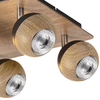 Plafon LAMPA skandynawska ARTHUR 5616 Rabalux metalowa OPRAWA sufitowa reflektorki drewniane dąb czarne