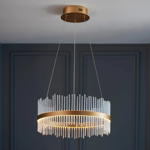 Lampa wisząca okrągła L&-1107671 LED 41W 3000K złoty przezroczysty