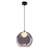 Lampa szklana wisząca nad wyspę Brin 31-38333 ball do sypialni przydymiona