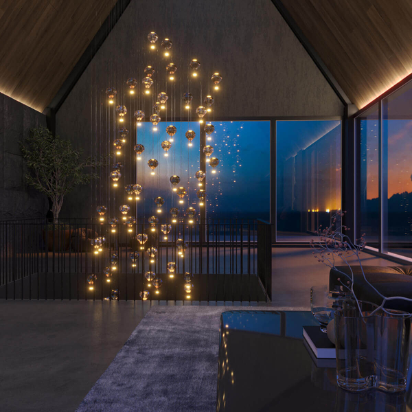 Zwieszana lampa łezka Palloncini P0575 LED 11W 3000K biały bursztynowy
