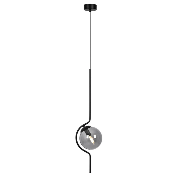 Industrialna lampa wisząca Neva K-5330 Kaja bańka zwis metalowa szklana czarna