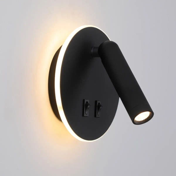 Ledowy kinkiet ścienny Furla WL-53742-1-BK LED 8W 3000K tuba czarna