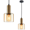 Loftowa LAMPA wisząca SANTIA PND-65342-1-BRO+AMB Italux sypialniany ZWIS szklany mosiądz