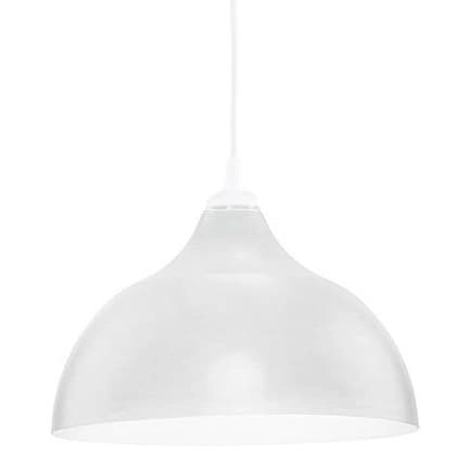 Wisząca lampa kopułowa Cap 569 TK Lighting do jadalni metalowa biała