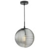 Kulista wisząca lampa Evander EVA0122 kula czarna przydymiona