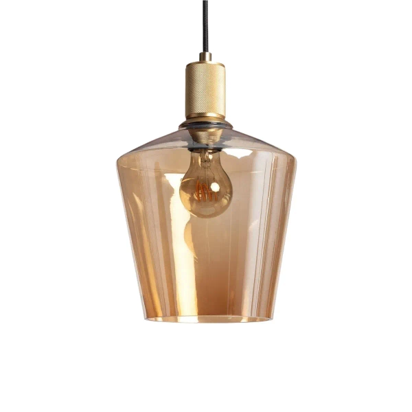 Lampa wisząca ze szkła Incanto ABR-LWS-A-INC nad stół bursztynowa