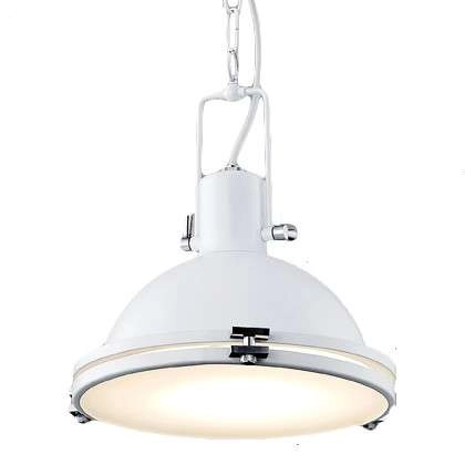 Industrialna LAMPA wisząca NAUTILIUS M 10265101 Kaspa metalowa OPRAWA okrągły ZWIS na łańcuchu biały