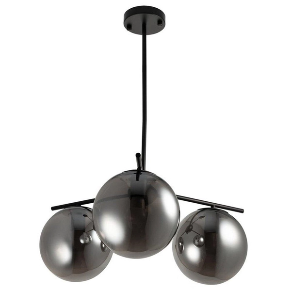Lampa wisząca 3-punktowa Venus ST-5026-3 SMOKE Step kule przydymiona czarna
