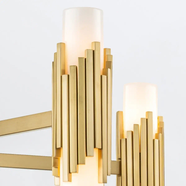 Lampa wisząca glamour Marvele MARVELE10-AB-OPAL tubki mosiądz