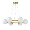 Kulista lampa wisząca do salonu L&-1106390 mosiądz biały