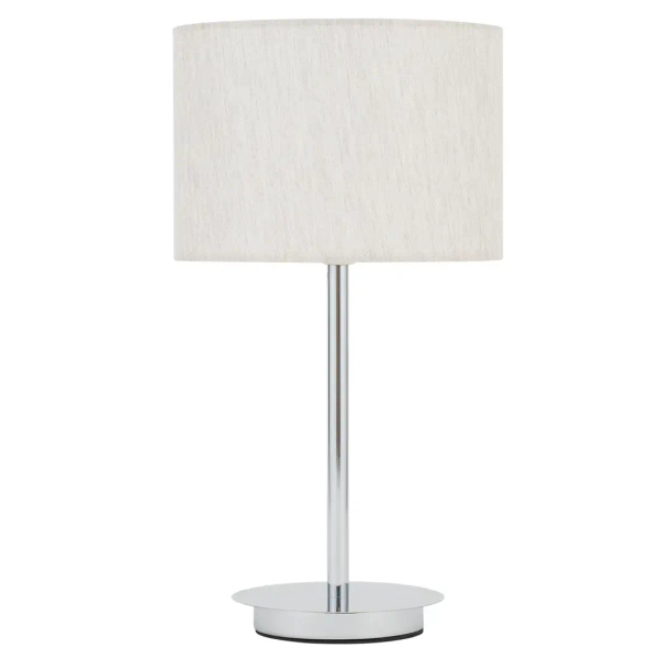 Stołowa lampa z abażurem HOTEL MOOD 11778 tkaninowa beżowa chrom