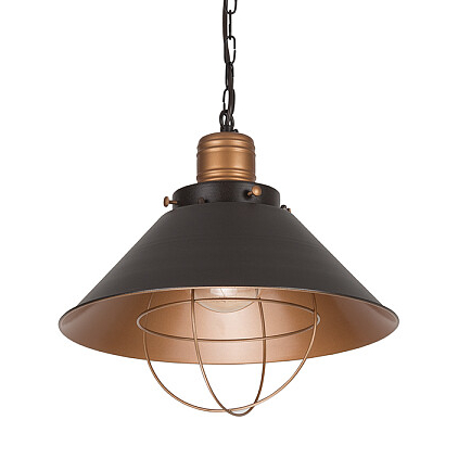 Czarna lampa wisząca Garret 6443 metalowa na łańcuchu do salonu