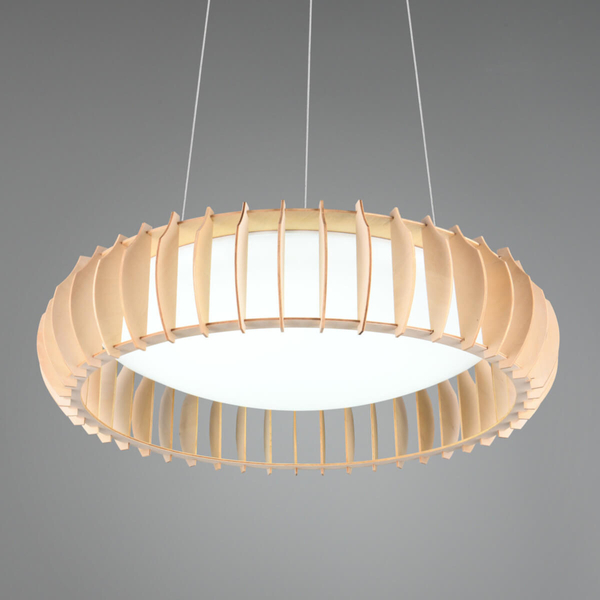 Żyrandol salonowy Monte R32171930 LED 40W 3000-6500K pilot drewno biały