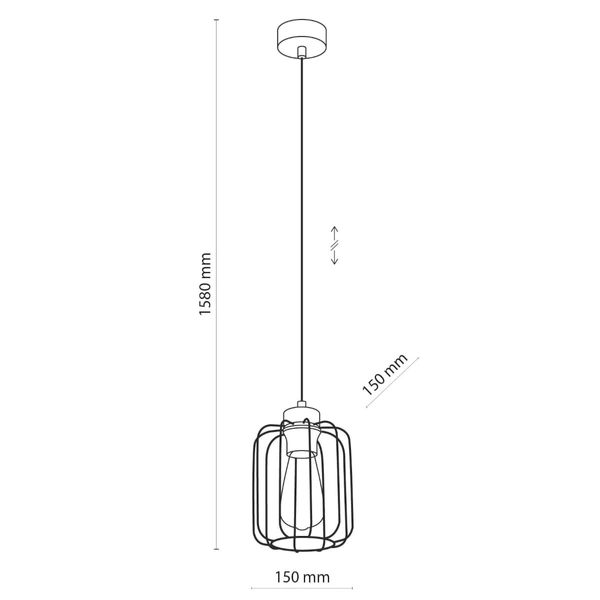 Pojedyncza lampa wisząca do salonu Galaxy 4714 TK Lighting loft czarna złota