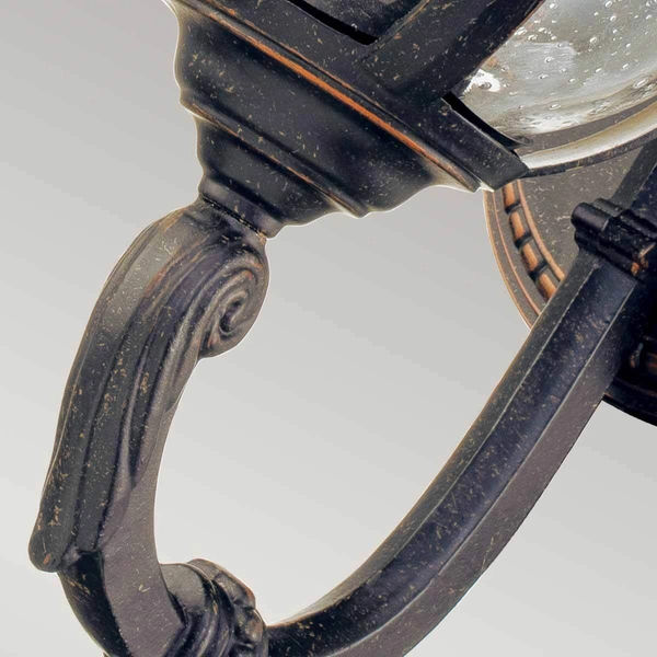 Naścienna latarnia ogrodowa Cleveland CL1-S metalowa IP44 postarzany brąz