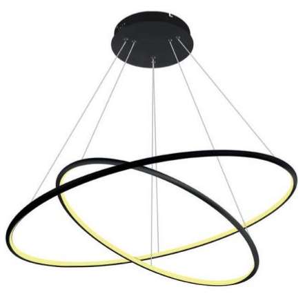 LAMPA wisząca SLIM/000010/4000/B MDECO metalowa OPRAWA okrągły ZWIS LED 53W 4000K do biura czarny OUTLET