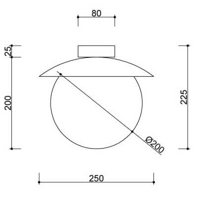 Kulista lampa nasufitowa Kuul KLC12000 szklana kula biała czarna