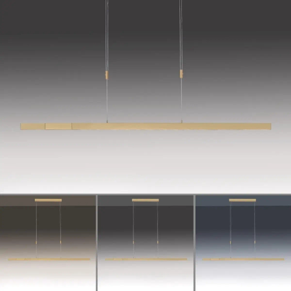 Wisząca lampa ADRIANA mosiądz LED 45W 2700-5000K do jadalni belka listwa podłużna 2568-60
