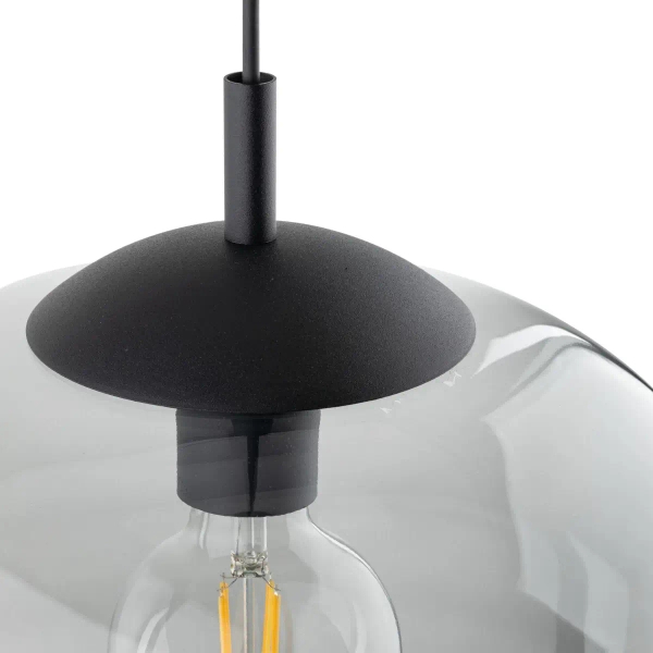Lampa zwieszana do sypialni VIBE 4972 szklana kula czarny grafit