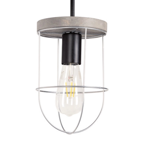 Lampa ścienna NETUNO 9207517157 industrialna drewniany kinkiet srebrny